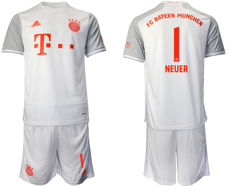 Men 2020-2021 club Bayern Munich away #1 white Soccer Jerseys